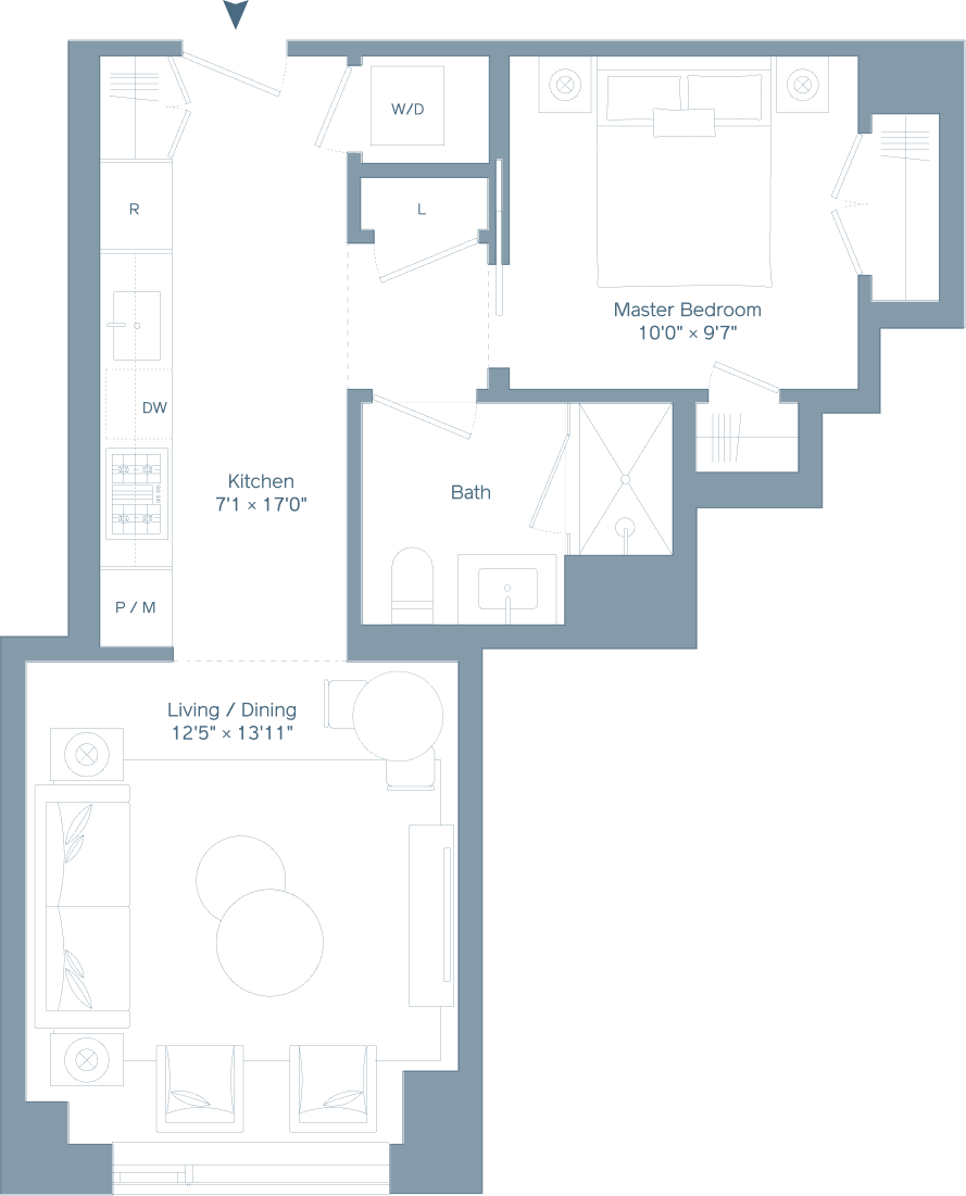 Junior one bedroom floorplan