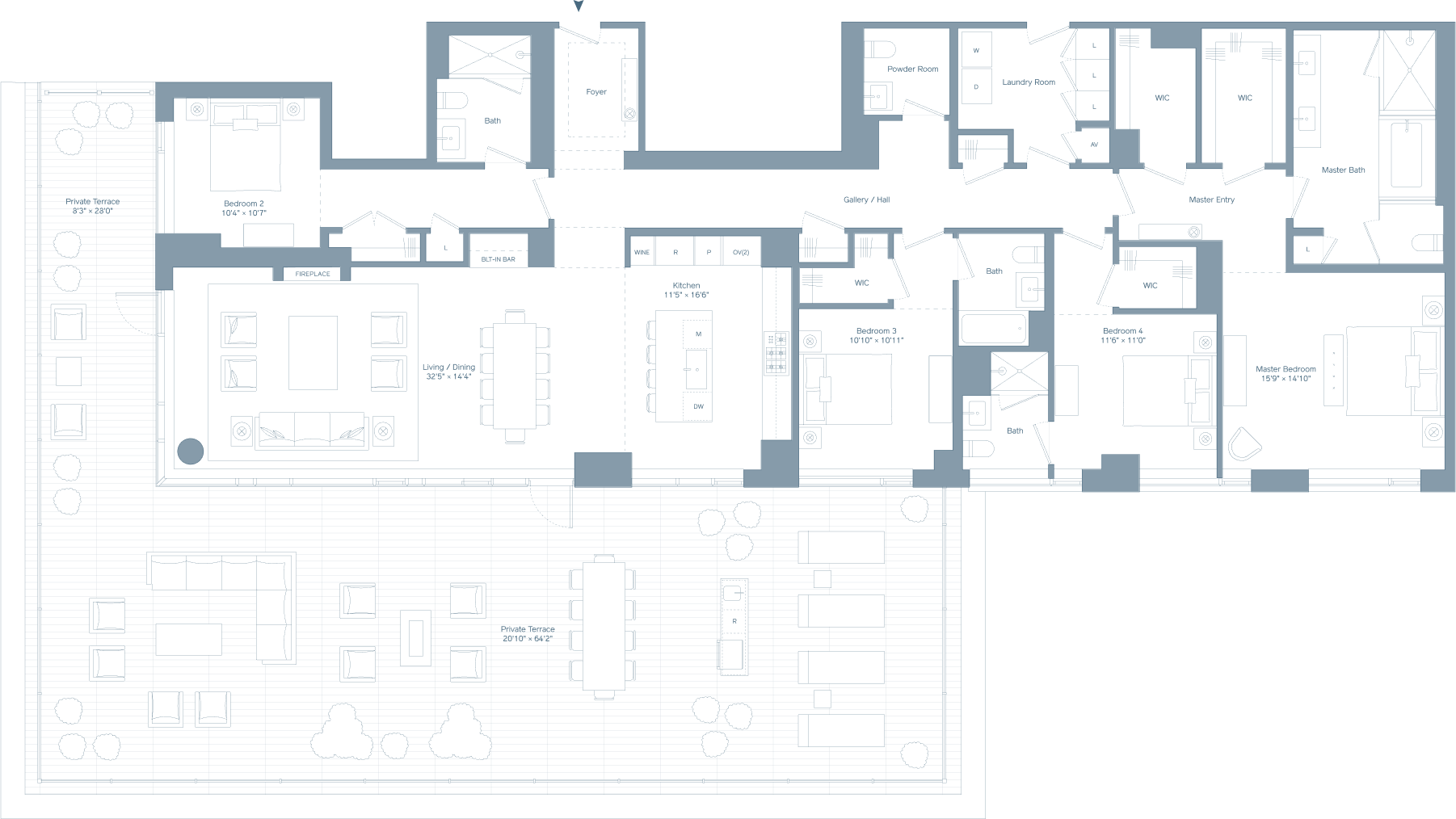 Four bedroom floorplan