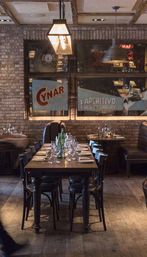 Interior dining area at Burro Bar